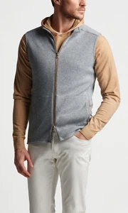 PETER MILLAR Crown Crafted Match Vest Full Zip GALE Gray Sz M $200 - Picture 1 of 16