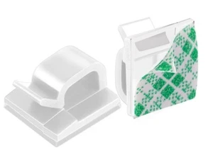 4 CLIP BASETTE fermacavo adesive fascette stringicavo cavo fissaggio computer - Afbeelding 1 van 5