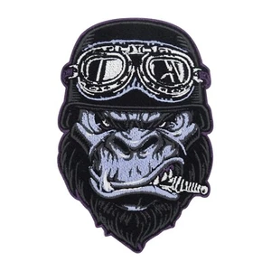 Biker Gorilla Patch für Lederkutten | Retro Motorrad Rückenaufnäher, Aufbügler - Picture 1 of 6