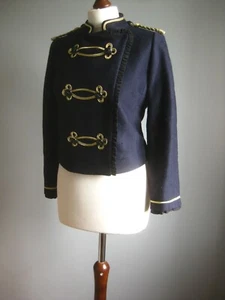JIGSAW MILITARY WOOL JACKET 10 blazer naval admiral blue gold passementerie - Picture 1 of 11