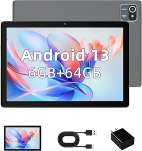 Tablet 10 Inch Android 13 Tablet 6GB+64GB Quad Core 1280×800 HD+IPS Screen - Picture 1 of 7