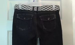 SoHo Babe Denim Jeans mit Gürtel schwarz Junior Größe 11 (T017K) - Bild 1 von 10