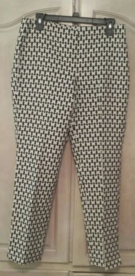 Pantalones Talbots Negro/Blanco/Dorado Diseño Mariposa Cremallera Lateral Talla 4 Foto 1 de 4