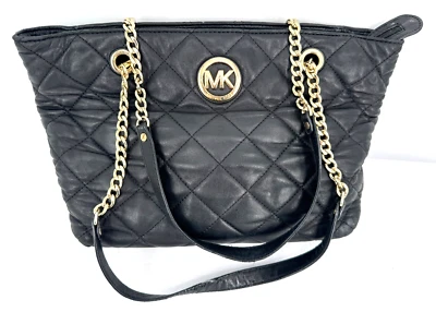 Michael Kors Fulton East West Quilted Soft Luxury Leather Tote Bag Handbag Purse — 第 1/4 张图片