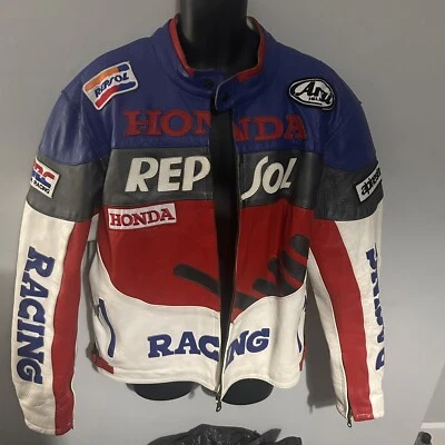 Honda Racing Repsol Leather biker/ motorcycle jacket size 4XL - Image 1 of 4