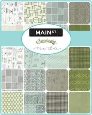 Moda Fabrics Mini Charm Pack -Main Street - 42 x 2 1/2 ins squares - Image 1 of 3