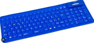 TASTIERA FLESSIBILE AL SILICONE BLU PER PC NOTEBOOK TABLET SMARTPHONE - Foto 1 di 1
