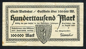 Germany Waldshut 100 000 Mark 1923 VF Condition !!! - Picture 1 of 2