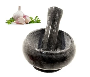 MINI MORTAIO CON PESTELLO IN MARMO SCURO DIAMETRO INTERNO  65 mm - Foto 1 di 5