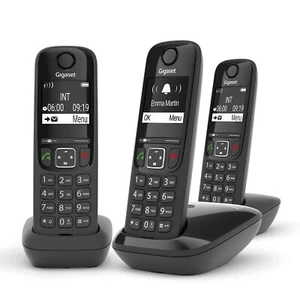 AS690A Trio - 3 téléphones DECT sans fil avec répondeur - écran à haut contra... - Photo 1/6