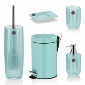 TOM TAILOR Badserie Shiny Stripes Aqua Seifenspender WC-Garnitur Badartikel Bad - Bild 1 von 6