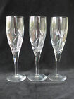 PAIR & SPARE LEAD CRYSTAL FLUTE GLASSES WITH SWIRLING CUT PATTERN -A1 CONDITION