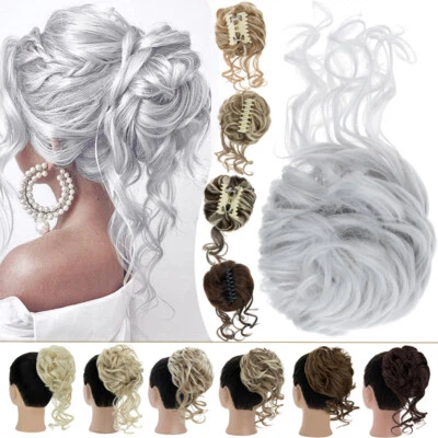 Кудрявые грязные волосы булочка кусок коготь зажим в расширение Updo шиньон как реальный подсветки - Изображение 1 из 4