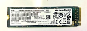 WD SN720 2TB NVMe M.2 2280 PCIe Gen3 x4 SED SSD Drive SDAQNTX-2T00-2000 - Picture 1 of 2