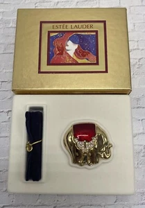 Estee Lauder Gold Red Crystal Enamel Elephant Compact "Beautiful" Solid Parfum - Bild 1 von 17