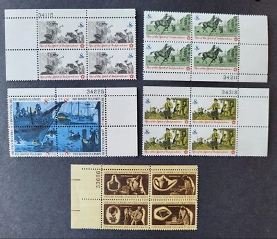 Ten USA 8-cent plate blocks MNH original gum as shown  -  see description - Image 1 of 2