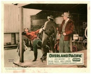 Overland Pacific Original Lobby Card Jack Mahoney William Bishop Fist Fight 1954