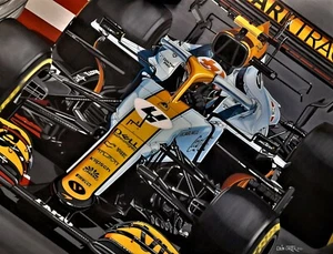 Lando Norris 90 x 70 cms limited edition F1 art print by Colin Carter - Picture 1 of 1