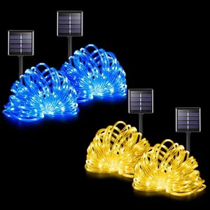 300LED Solar Rope Tube String Fairy Lights Strip Waterproof Outdoor Garden Decor - Picture 1 of 31