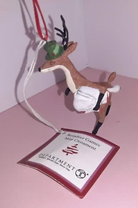 Mini adorno de ganso de Navidad Dept 56 juegos de renos con etiqueta - Imagen 1 de 3