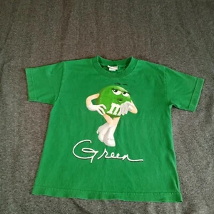 Vintage M&Ms Candy Shirt Youth Small Green Short Sleeve Causal 2011 Retro - Picture 1 of 13