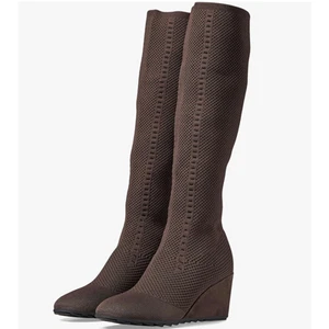 Botas de cuña Eileen Fisher Kasana 6 nuevas sin etiquetas marrón hasta la rodilla - Imagen 1 de 13