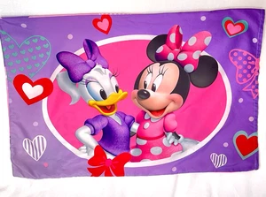 Vtg Disney Minnie & Mickey Mouse Pillowcase Hearts Bows Standard 20X30 RN#102074 - Picture 1 of 7