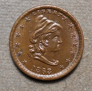 Bürgerkrieg Patriotisch 45/332, Unsere Armee, R-1, Kupfer, 19mm, braun bankfrisch - Bild 1 von 2