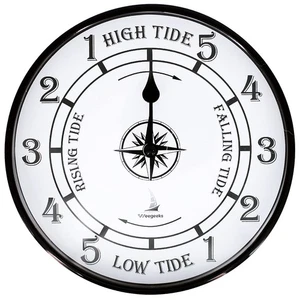 Tide Clock Nautical Clock, Metal Aluminum Tide Clock High Tide Low Tide, Naut... - Picture 1 of 6