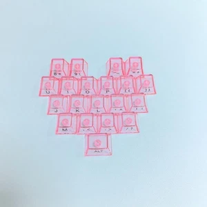 For Magnetic Switch Keyboard Translucent Pink Love Heart 21-Key  Keycaps - Picture 1 of 38