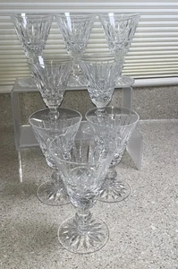 H1044~ Set of 8 Vintage WATERFORD Crystal TRAMORE Claret White Wine 5" Glasses - Picture 1 of 6