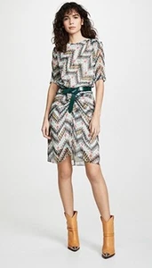 ISABEL MARANT ÉTOILE Black Barden Printed Silk Chiffon Dress SIZE44 (L-XL) - Picture 1 of 6