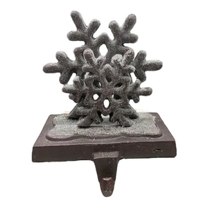 Hierro Fundido Copo de Nieve Árbol de Navidad Medias Percha Manto Decoración Marrón Brillante - Imagen 1 de 6