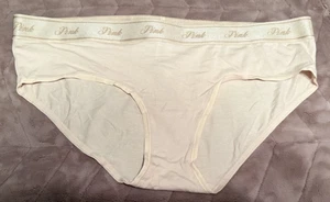 Panty Hiphugger Victoria's Secret ROSA Logo Beige Sólido ~ GRANDE ~ ¡NUEVO CON ETIQUETAS! - Imagen 1 de 8