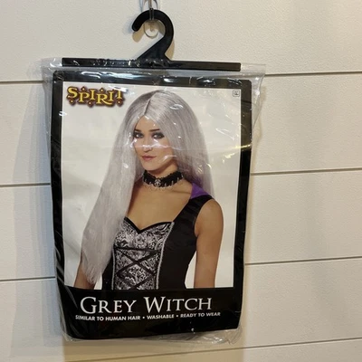 Peluca bruja gris Spirit Halloween usada Foto 1 de 2