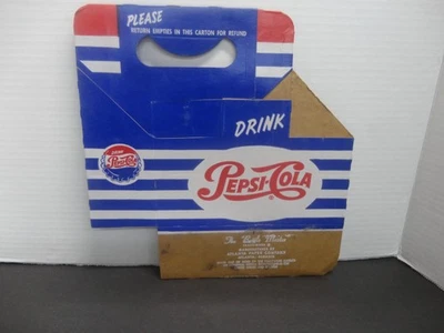 PEPSI COLA СОДОВАЯ 6 УПАКОВКА ПЕРЕВОЗЧИК КАРТОН СИНИЙ И БЕЛЫЙ РЕДКАЯ - Изображение 1 из 4