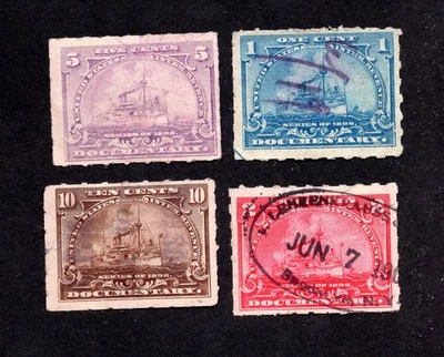 USA 1898 group of 4 not postage stamps MNG/used - Image 1 of 2