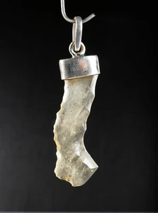 Genuine Raw Libyan Desert Glass Pendant 2.41 gram 925 Silver Cap | COA & Box *pw - Picture 1 of 3