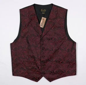 NEW! Scully Dragon Print Waistcoat Vest Men's L /Tux /Best Man ~ Western Style - Picture 1 of 8