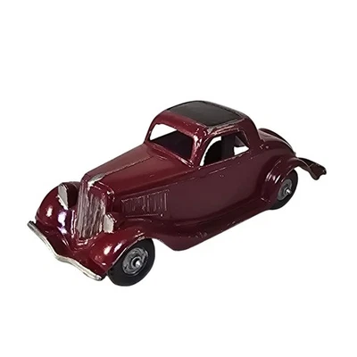 Coche de juguete de metal fundido a presión Hubley 1934 Ford cupé rojo granate #404 fundido a presión Foto 1 de 4