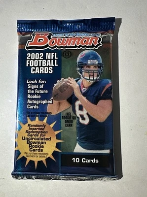 2002 BOWMAN FOOTBALL CARD PACK ROOKIES-BRADY REFRACTOR?-AUTO? - Image 1 of 2