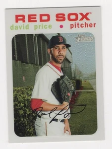 2020 TOPPS HERITAGE WHITE CHROME REFRACTOR #4/71 DAVID PRICE RED SOX #THC-162 - Picture 1 of 2