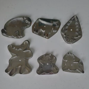 B. CUKLA cookie cutters flat backed - lot of 6 (cow tree moose horse bear pig) - Picture 1 of 12