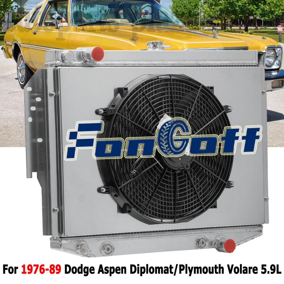 3 Row Radiator Shroud Fan FIT 1976-89 Dodge Aspen Diplomat/Plymouth Volare 5.9L - Image 1 of 4