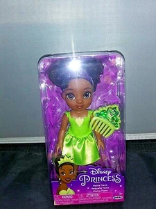 Disney Princess Petite Tiana Doll Green Dress Purple Tiara Frog Prince Hair Comb - Picture 1 of 3