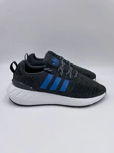 adidas Swift Run 22 Black / Blue Womens Shoes - Picture 1 of 8