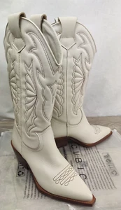 NEU CUBIC Andi flache Western Knielederstiefel UK 4 EUR 37 hellgrau - Bild 1 von 6