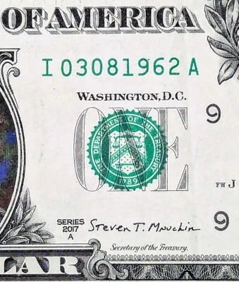 2017 A $1 bill fancy serial birthday note I 03081962 A March 08, 1962 Beatles - Image 1 of 4