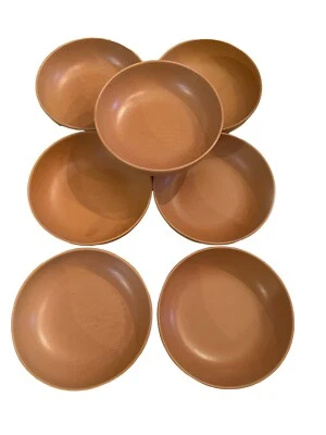 7 Vintage Ellingers #60 Agatized Wood Salad/Cereal Bowls, 5.5" by 1.5" - Image 1 of 4