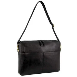 Pierre Cardin 13" Leather Laptop Computer Business Bag in Black - Picture 1 of 4